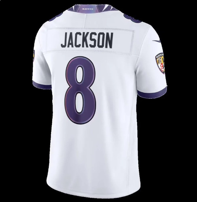 Lamar Jackson #8 Baltimore Ravens White Nike Vapor F.U.S.E. Limited Stitched Jersey