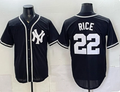 NY Yankees #22 Ben Rice Blackout Game Home Stitched Jersey