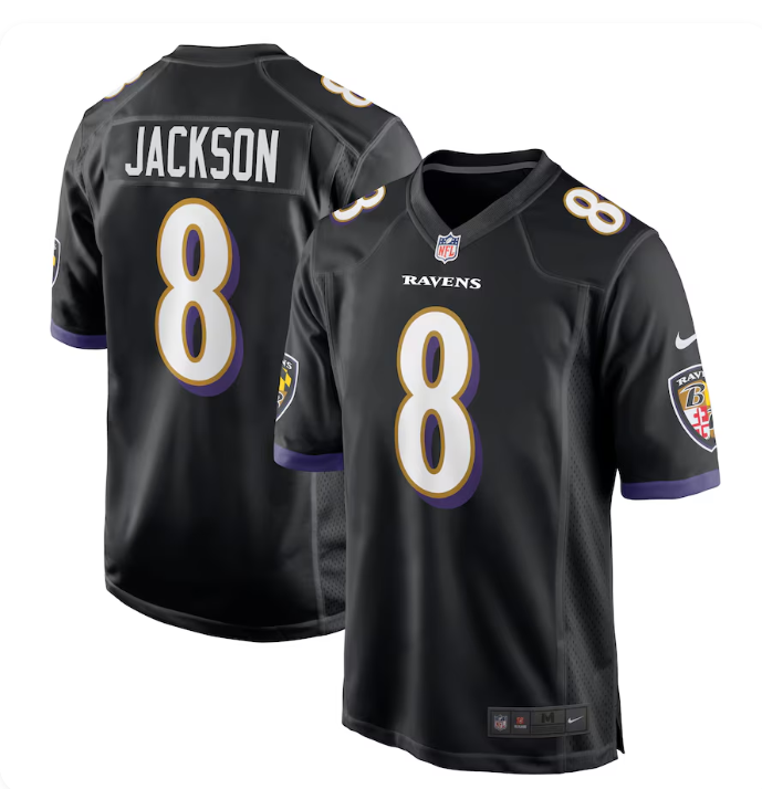 Lamar Jackson #8 Baltimore Ravens Black Nike Alternate Game Jersey