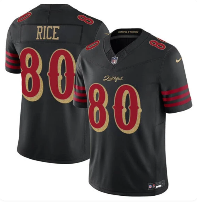Jerry Rice San Francisco 49ers Nike 2025 Rivalries Collection F.U.S.E. Limited Jersey – Black