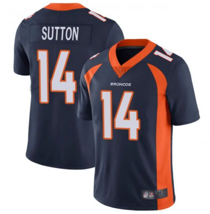 Courtland Sutton #14 Denver Broncos Home Game Jersey – Navy