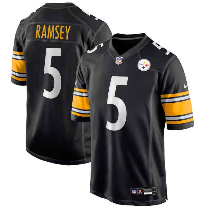 Men's Pittsburgh Steelers Jalen Ramsey Black Team Game Jersey