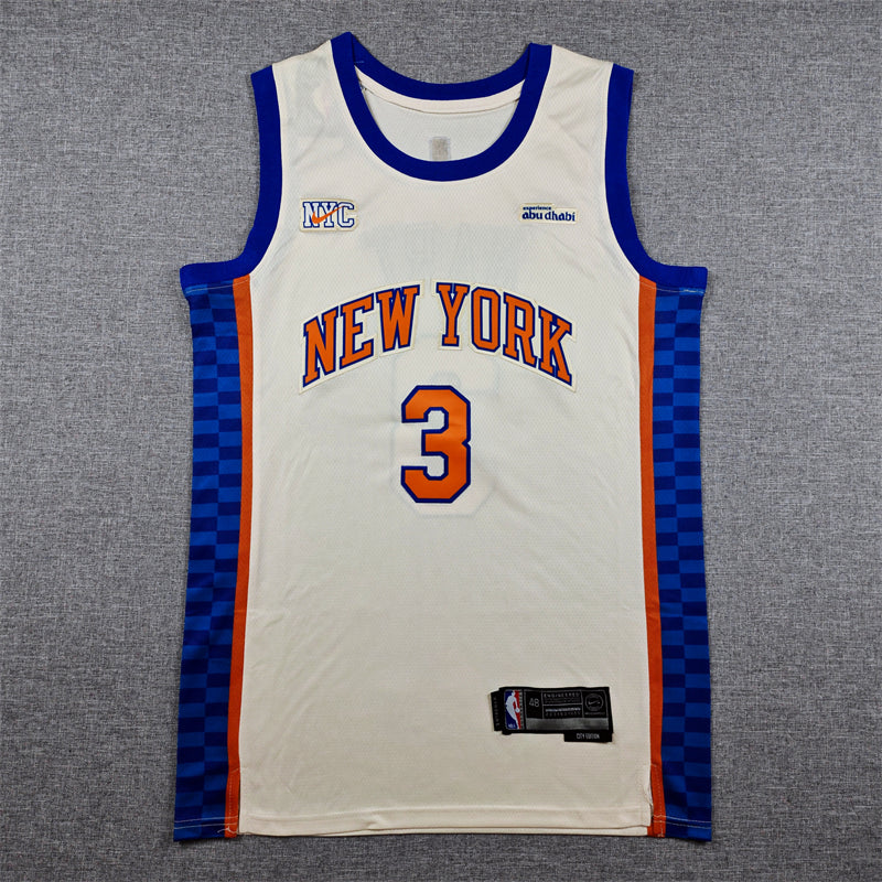 New York Knicks #3 Hart City Edition 2024/25 Swingman Jersey – White "NYC"