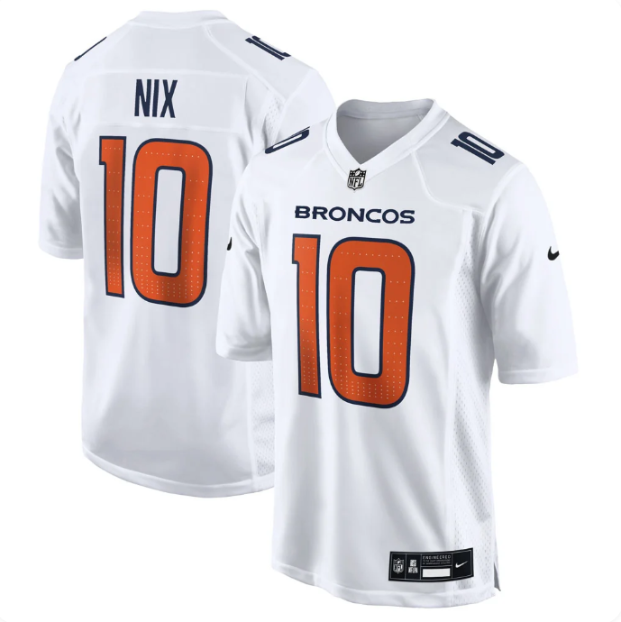 Bo Nix #10 Denver Broncos Game Jersey – White