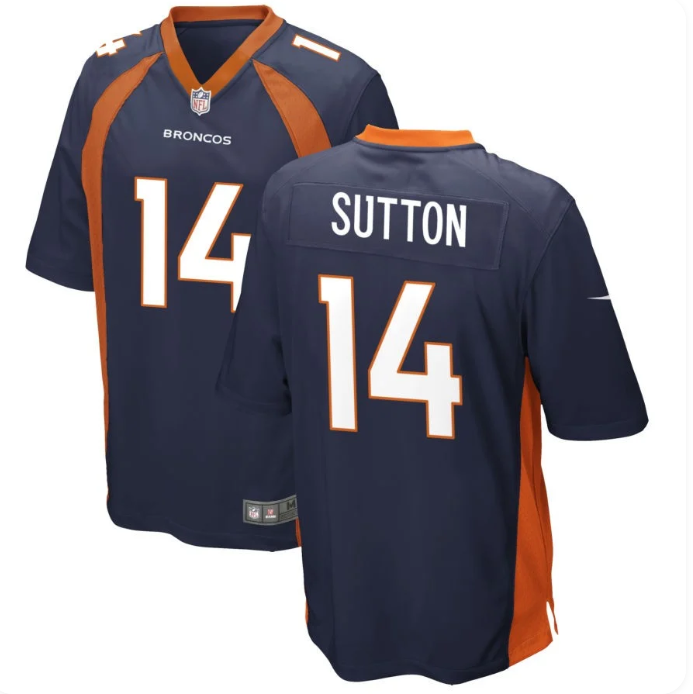 Courtland Sutton #14 Denver Broncos Youth Game Jersey – Navy
