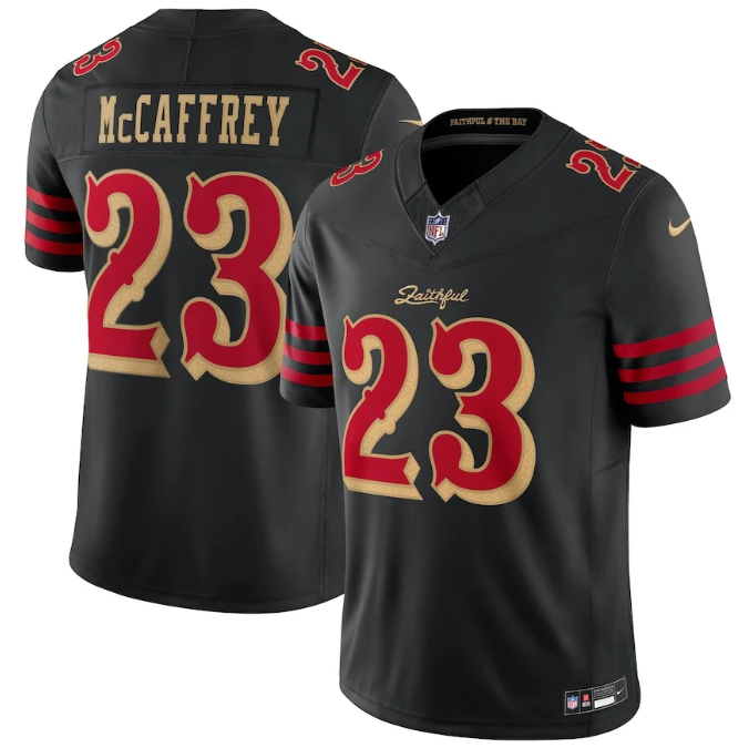 Christian McCaffrey San Francisco 49ers 2025 Rivalries Collection Jersey – Black (All Stitched)