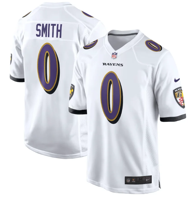 Roquan Smith #0 Baltimore Ravens Nike Game Jersey – White