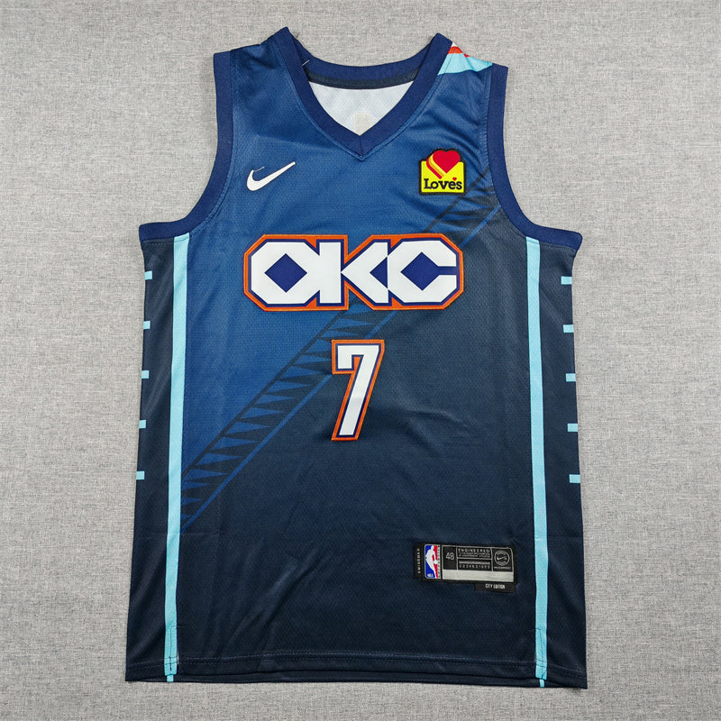 Men's OKC Thunder #7 Holmgren Nike City Edition Swingman Jersey – Navy