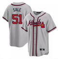 Chris Sale #51 Atlanta Braves Gray Home Game Stitched Baseball Jersey