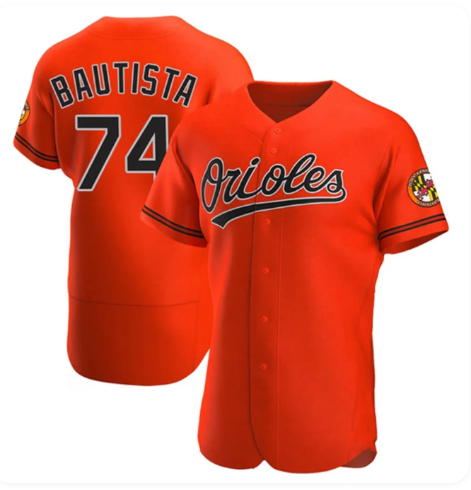 Felix Bautista #74 Baltimore Orioles Alternate Orange Limited Elite Baseball Jersey