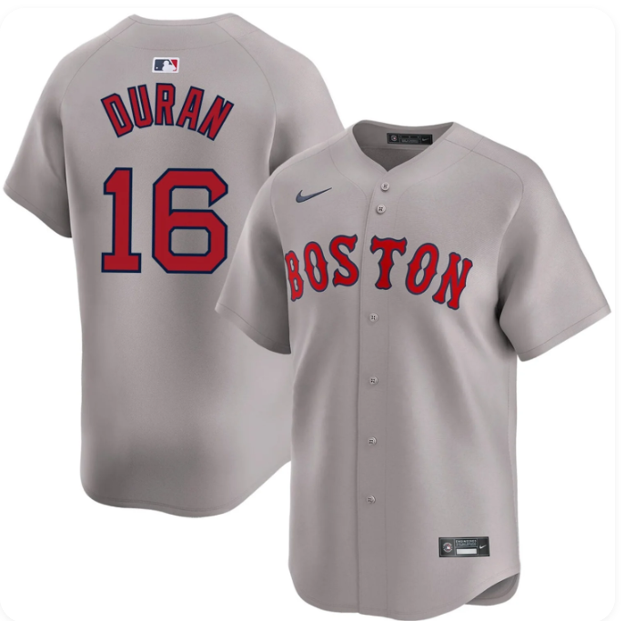 Jarren Duran #16 Boston Red Sox Gray Road Limited Stitched Baseball Jersey