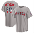 Roman Anthony Boston Red Sox #19 USA 250 Fourth of July Road Jersey – Gray