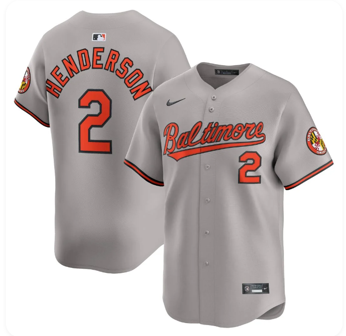 Gunnar Henderson #2 Baltimore Orioles Gray Nike Road Limited Player Jersey