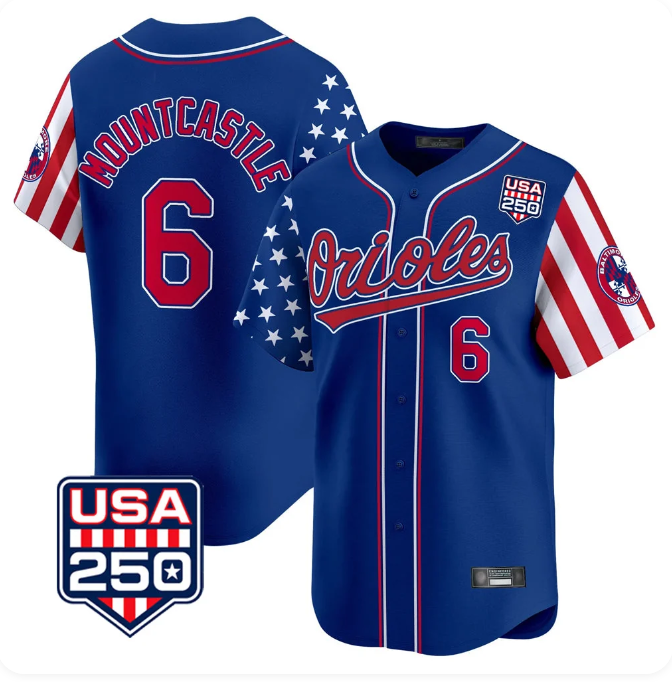 Ryan Mountcastle #6 Baltimore Orioles Royal Blue USA Independence Day Stitched Jersey