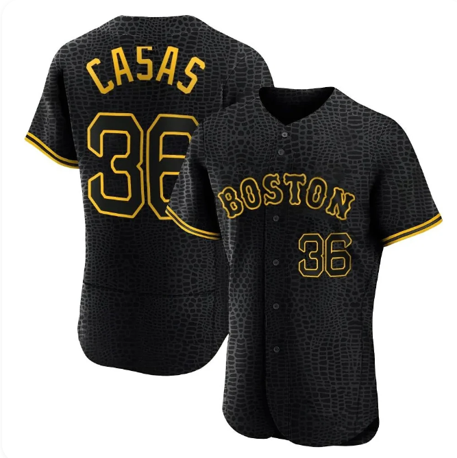 Triston Casas Boston Red Sox #36 Black Snake Skin City Connect Stitched Jersey
