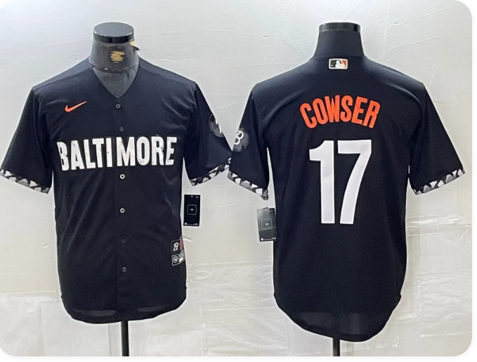 Men's Colton Cowser #17 Baltimore Orioles Black City Connect Player Jersey