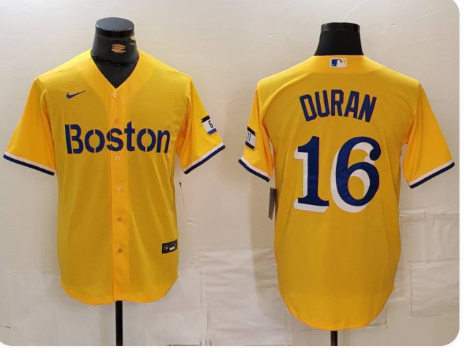 Men's Boston Red Sox Jarren Duran #16 Gold City Connect Replica Player Jersey