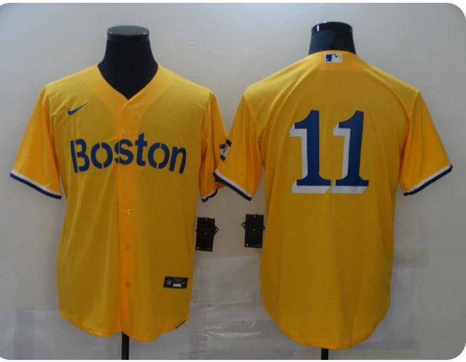 Men's Boston Red Sox Rafael Devers #11 Gold City Connect Replica Player Jersey