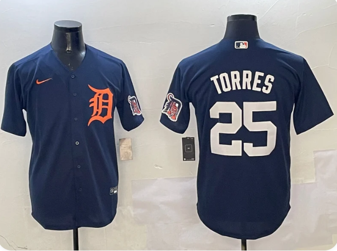 Detroit Tigers Men's Nike Gleyber Torres #25 Limited Player Jersey – Navy