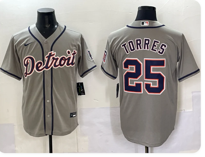 Detroit Tigers Men's Nike Gleyber Torres Limited Player Jersey – Gray