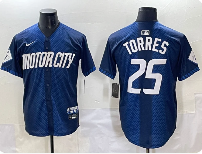 Men's Detroit Tigers Gleyber Torres Navy 2024 City Connect Limited Jersey