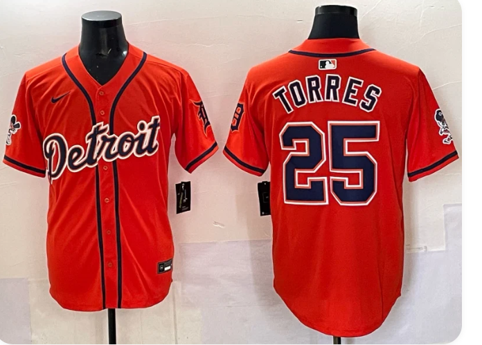 Detroit Tigers Men's Nike Gleyber Torres Limited Player Jersey – Orange