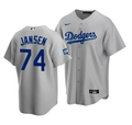 Men's Los Angeles Dodgers Kenley Jansen #74 2020 World Series Champions Gray Alternate Jersey