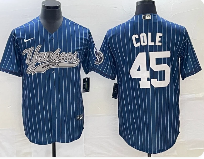 Men's New York Yankees Gerrit Cole Blue Player Jersey Joint Edition