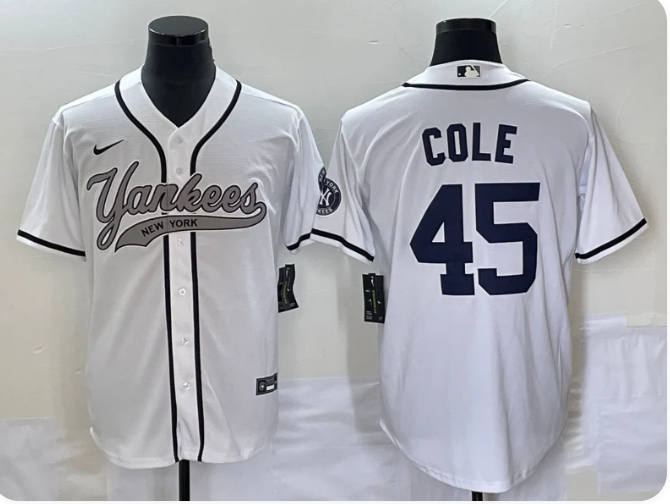 Men's New York Yankees Gerrit Cole White Player Jersey Joint Edition