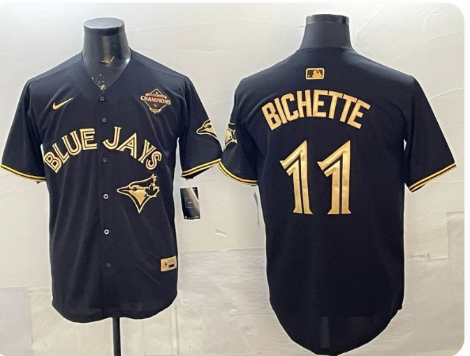 Men's Toronto Blue Jays Bo Bichette #11 Black Alternate Player Jersey