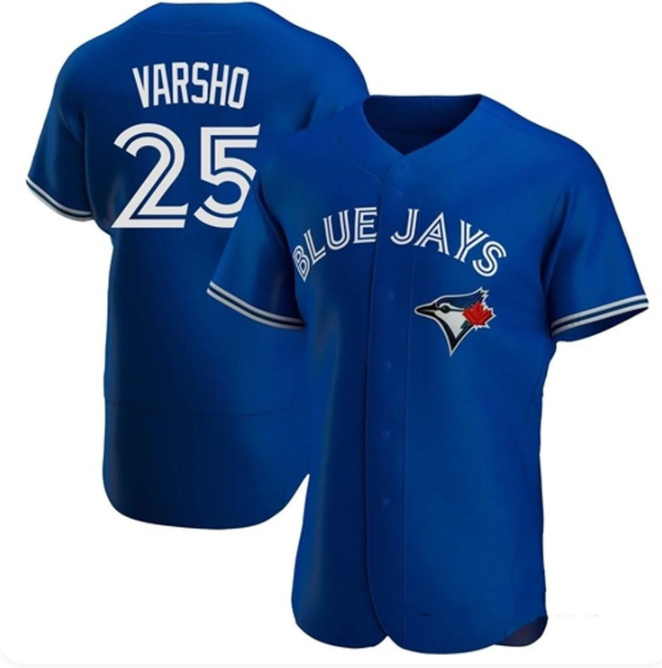 Men’s Toronto Blue Jays Daulton Varsho #25 Blue Stitched Jersey