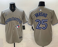 Men's Toronto Blue Jays Daulton Varsho #25 Away Gray Player Replica Jersey