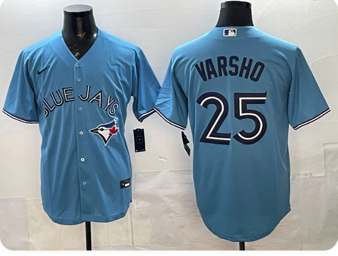 Men's Toronto Blue Jays Daulton Varsho #25 Powder Blue Player Replica Jersey