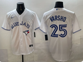 Men's Toronto Blue Jays Daulton Varsho #25 Home White Limited Player Jersey