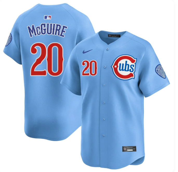 Men's Nike Chicago Cubs Reese McGuire Baby Blue 2nd Alternate Limited Player Jersey