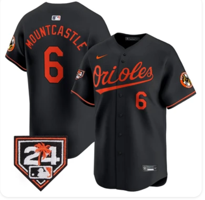 Ryan Mountcastle #6 Baltimore Orioles Black 2024 Spring Training Patch Stitched Jersey