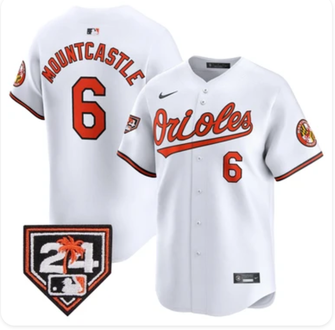 Ryan Mountcastle #6 Baltimore Orioles White 2024 Spring Training Patch Stitched Jersey