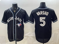 Men's Toronto Blue Jays Daulton Varsho #5 2026 Fashion Replica Black Stitched Jersey