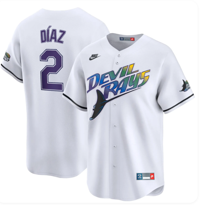 Tampa Bay Rays Men's Nike Yandy Diaz Cooperstown Collection Replica Jersey – White