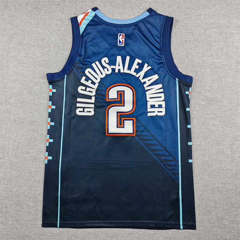 Men's OKC Thunder #2 Gilgeous-Alexander Nike City Edition Swingman Jersey – Navy