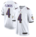Zay Flowers #4 Baltimore Ravens Nike Limited Jersey – White