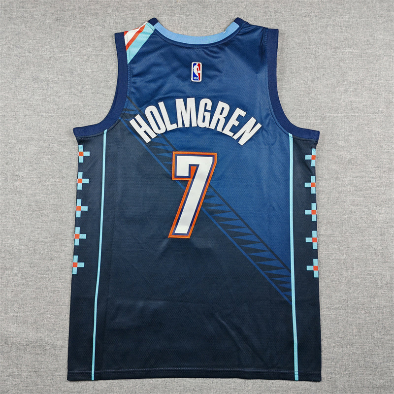 Men's OKC Thunder #7 Holmgren Nike City Edition Swingman Jersey – Navy