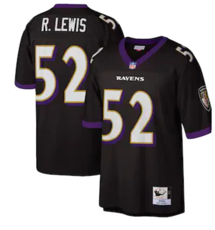 Ray Lewis #52 Baltimore Ravens Black 2000 Mitchell & Ness Legacy Stitched Jersey