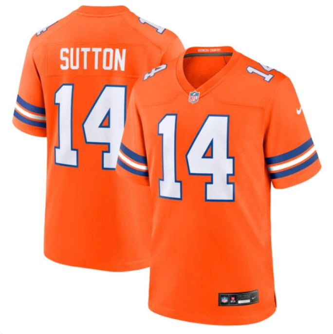 Courtland Sutton #14 Denver Broncos 1977 Throwback Game Jersey – Orange | Mile High Collection