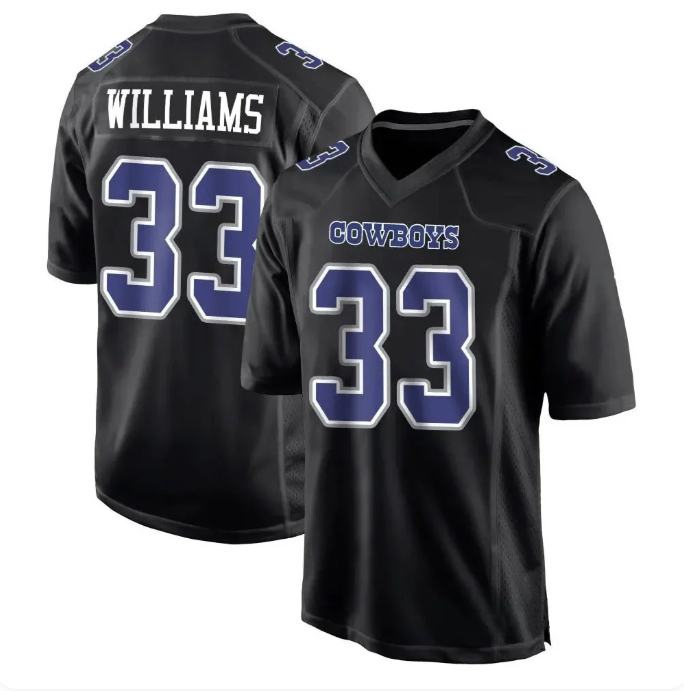 Javonte Williams #33 Dallas Cowboys Carbon Black Fashion Football Jersey – Nike Men's