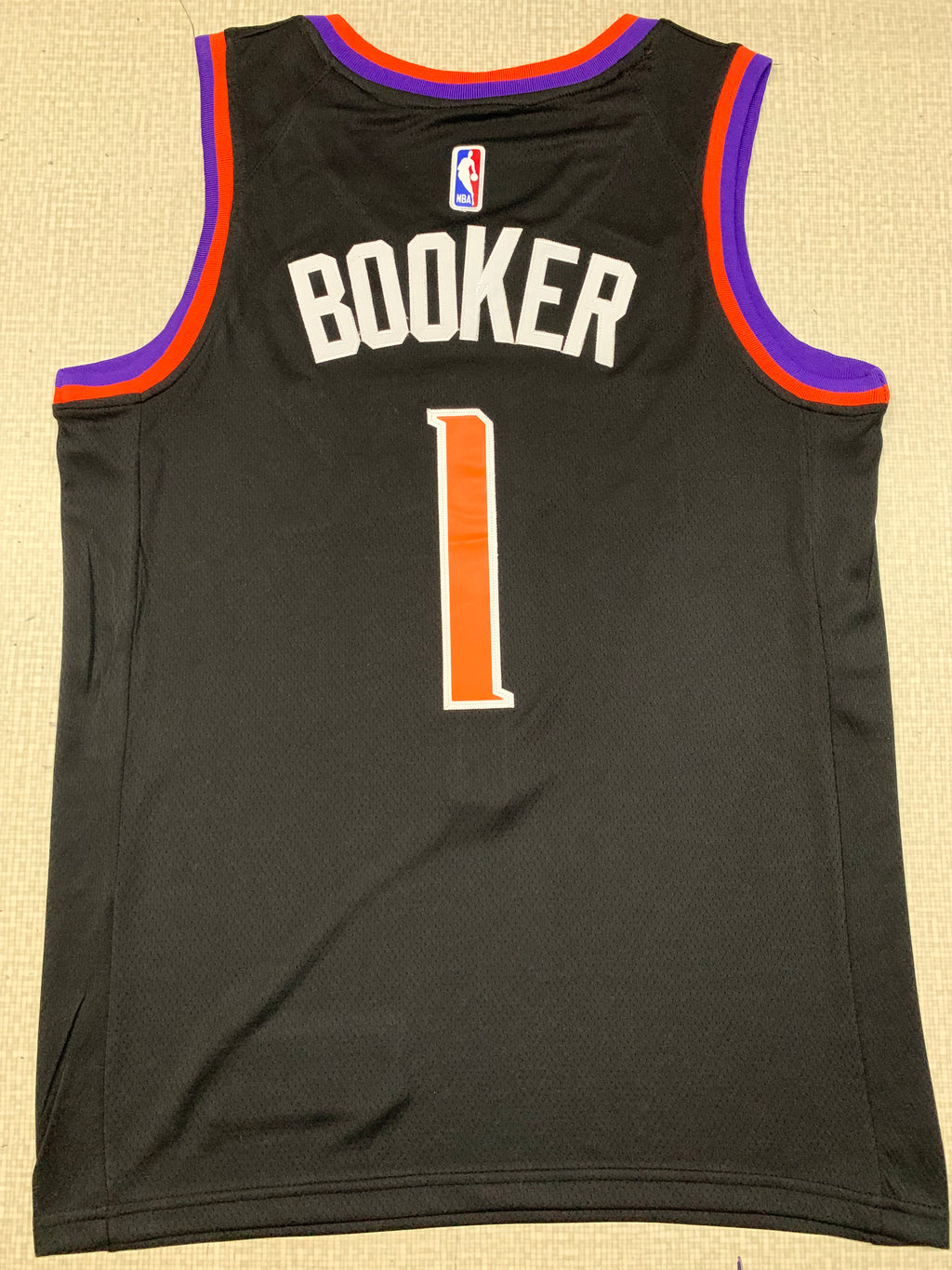 Phoenix Suns #1 Devin Booker Nike Statement Edition Swingman Jersey – Black