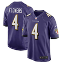 Zay Flowers #4 Baltimore Ravens Nike Game Jersey – Purple